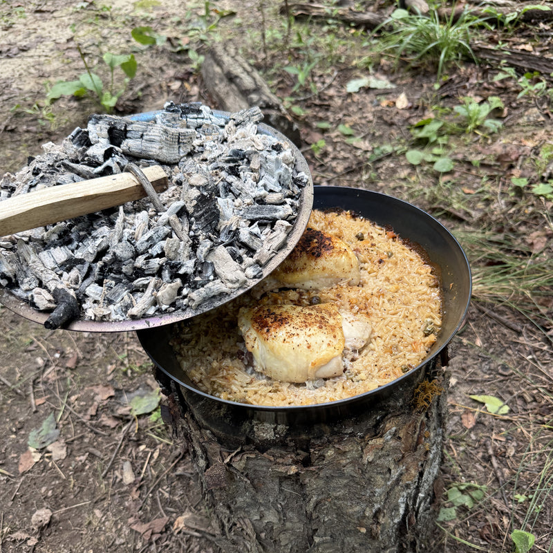 The 1920's Style Folding camp Skillet Deep 10" version with Lid