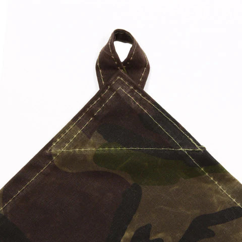 Woodland Camo Oilcloth Bushcraft Tarp