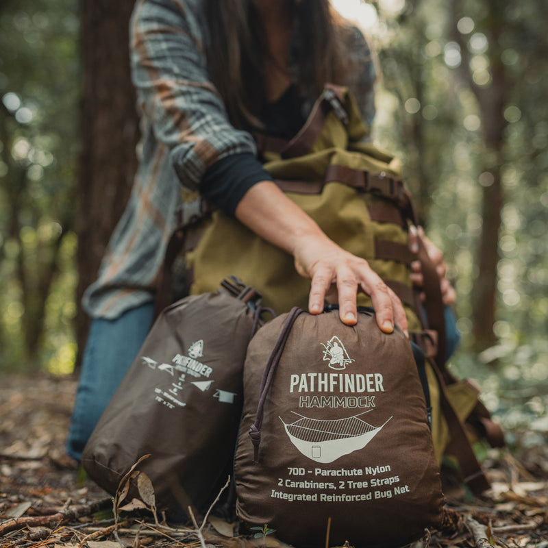 Pathfinder Nylon Tarp & Hammock COMBO - Earth Brown