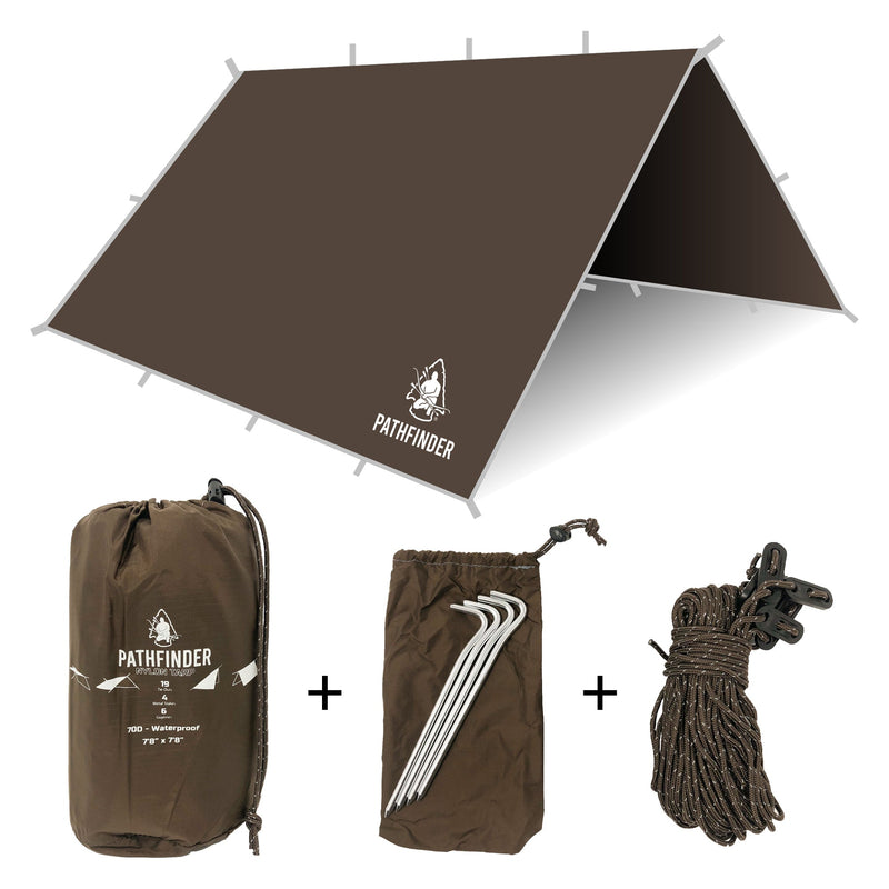 Pathfinder Nylon Tarp & Hammock COMBO - Earth Brown