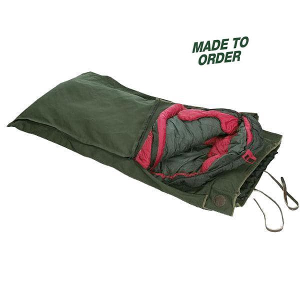 Canvas bedroll unrolled and laid flat for full display
