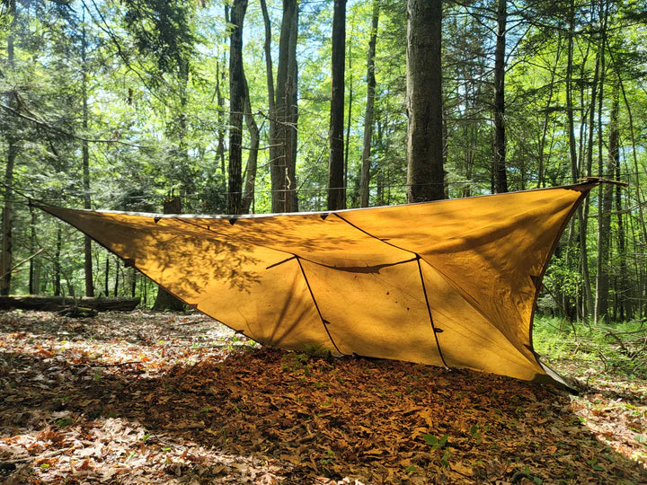 Brown Oilcloth Bushcraft Tarp
