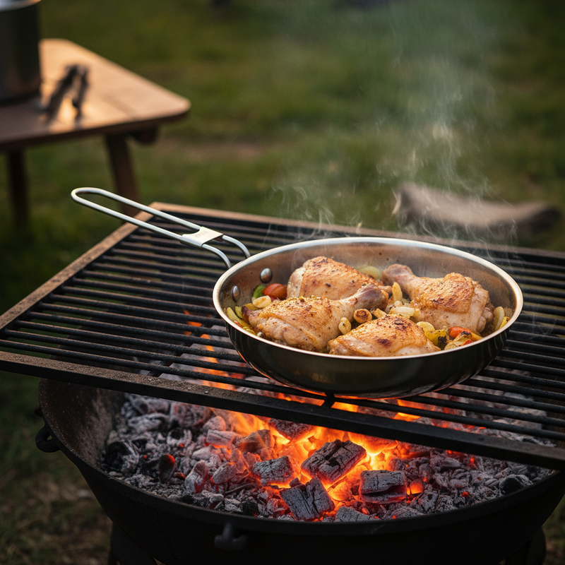 8" Stainless Steel Skillet and Lid
