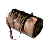 Oilskin Cowboy Bedroll with Leather Bedroll Carrier