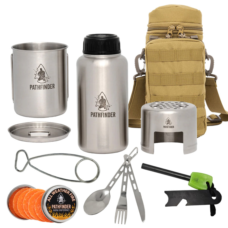 Gearland Stainless Steel Canteen Water Bottle With Nested Camping Cup