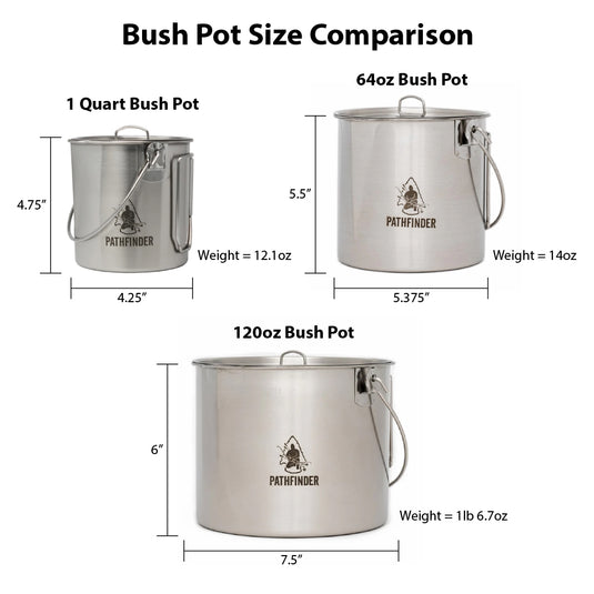 Stainless Steel 64oz. Bush Pot
