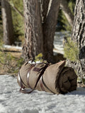 Oilskin Cowboy Bedroll with Leather Bedroll Carrier