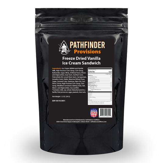 Pathfinder Provisions Freeze Dried Vanilla ice Cream Sandwich