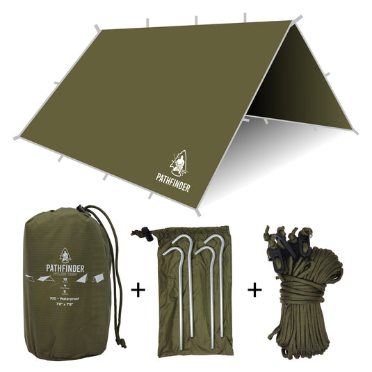 Pathfinder Nylon Tarp & Hammock COMBO - OD Green