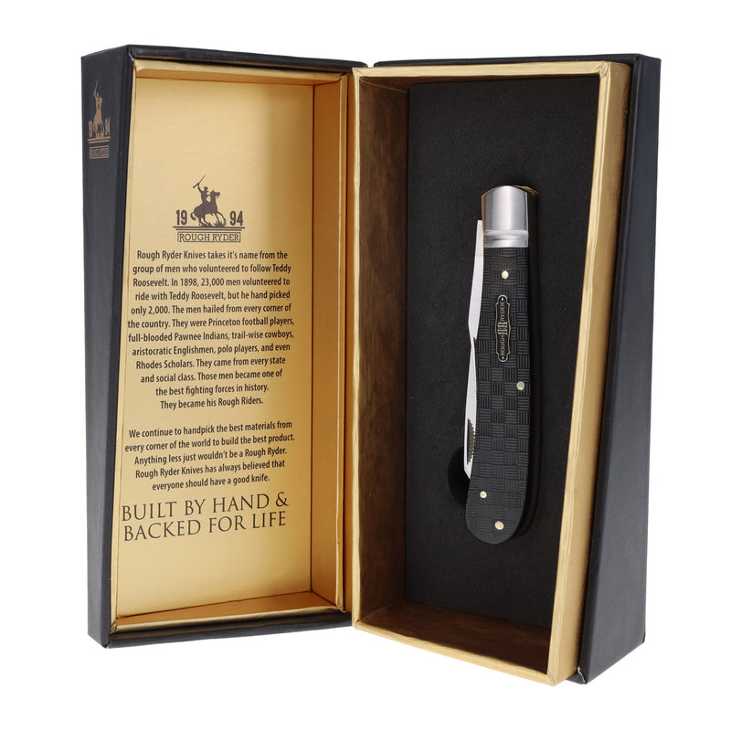 Load image into Gallery viewer, Black Reserve Trapper Folding Knife by Rough Ryder
