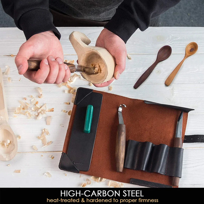 Load image into Gallery viewer, Premium Spoon Carving Set With Walnut Handles
