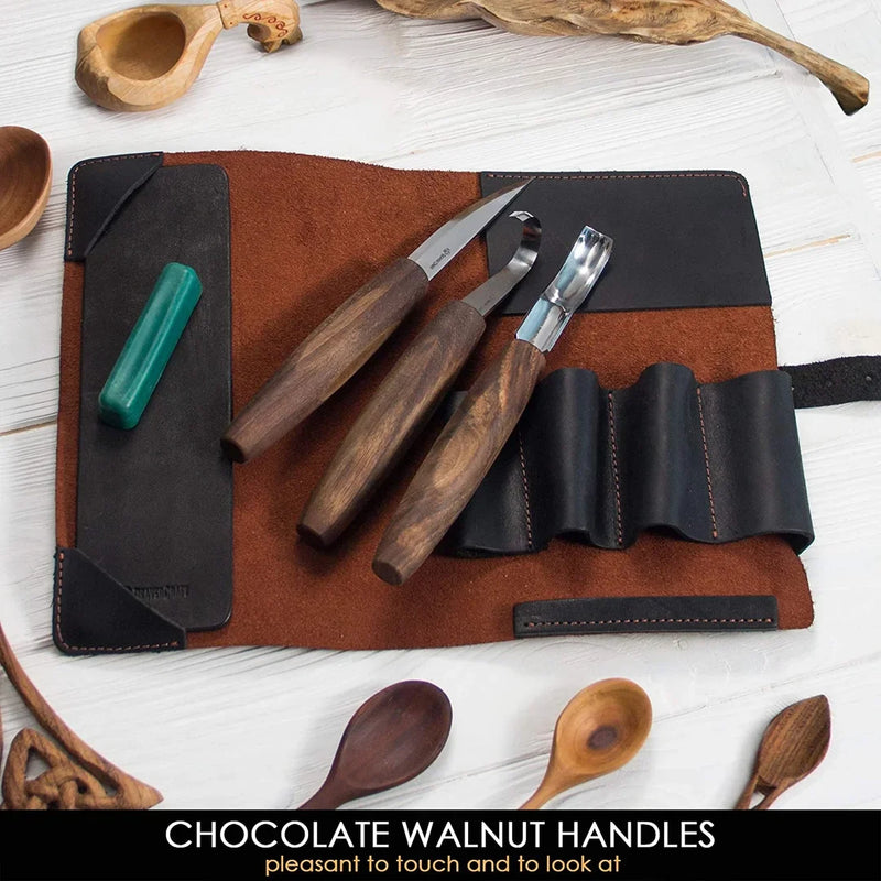 Load image into Gallery viewer, Premium Spoon Carving Set With Walnut Handles
