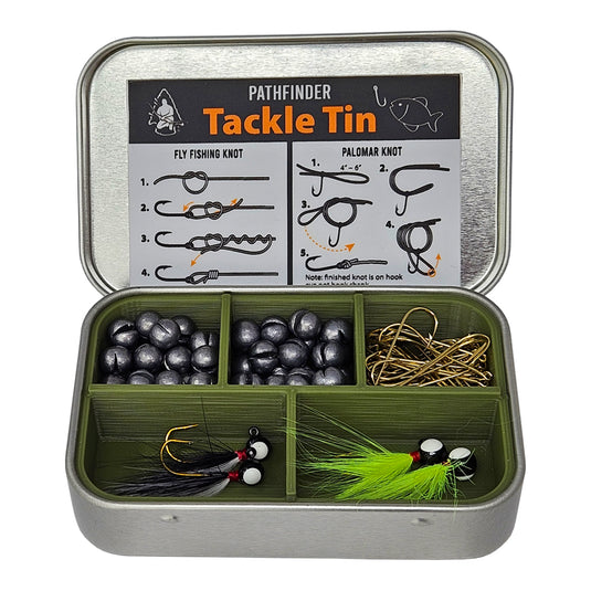 Hand-line Fishing Reel & Tackle Tin