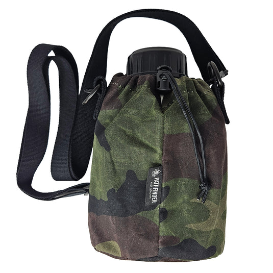 Woodland Camo Oilcloth Canteen Carrier