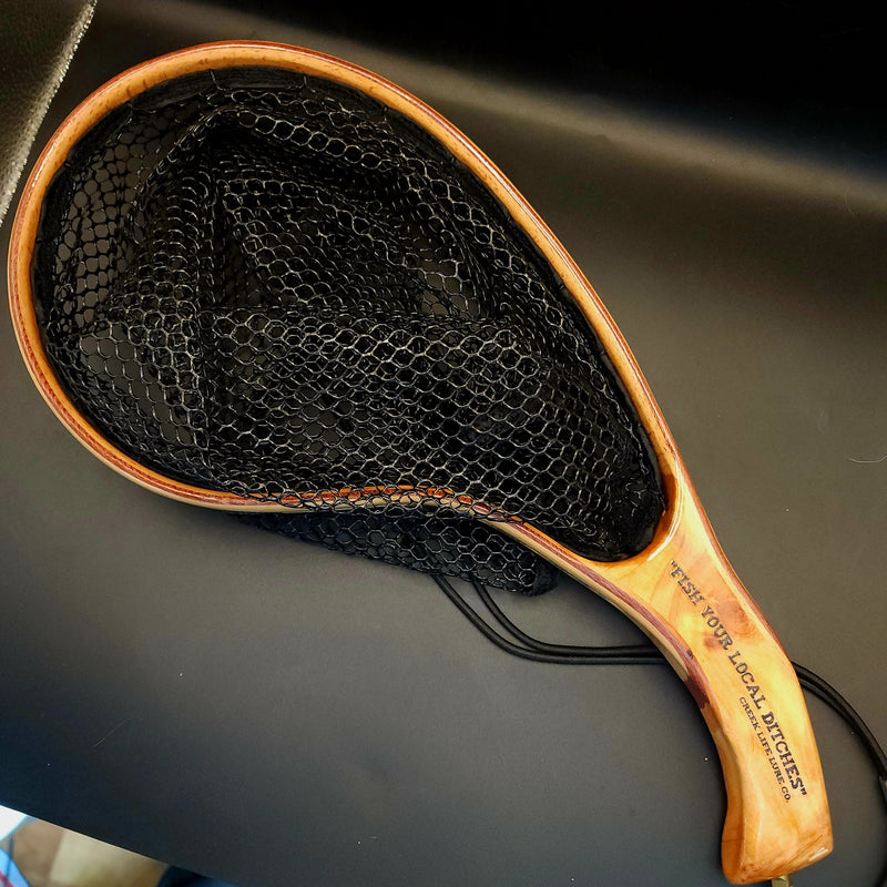 The "Critter Getter"  Wood w/ Rubber Coated Landing Net
