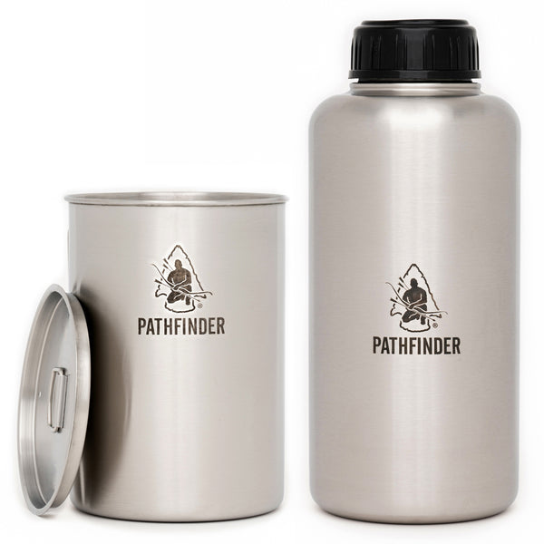 64oz Stainless Steel Water Bottle and Nesting Cup Set