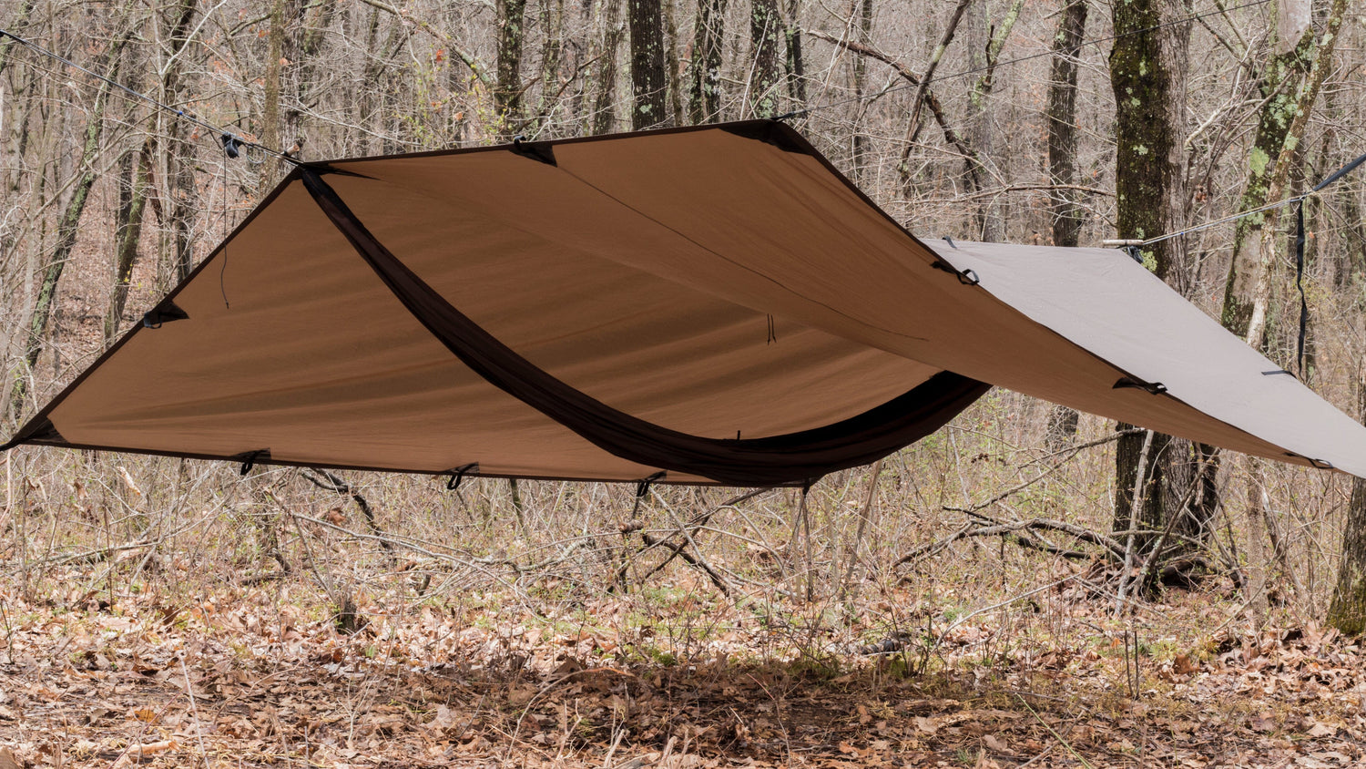 Tent Awning DD Hammocks Tarp 3x3 - Coyote Brown | DD HAMMOCKS