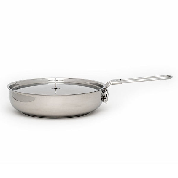 thumbnail image 2 of Portable Folding Frying Pan For Camping | Lightweight Non-Stick Skillet With Removable Handle | Carbon Steel Camping Cookware 2 of 10